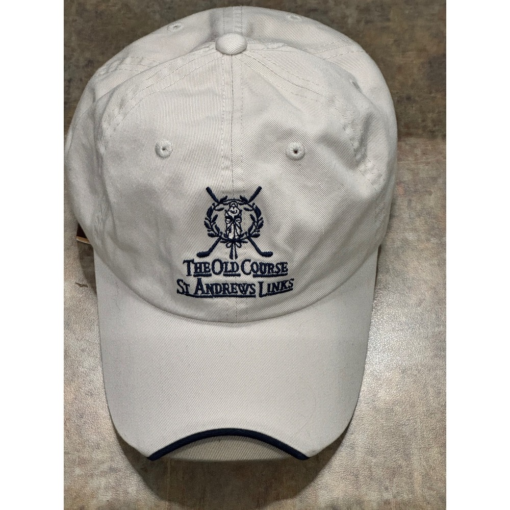 Imperial St Andrews Links Old Course Hat Mens OSFM Beige Golf Baseball Cap NWT